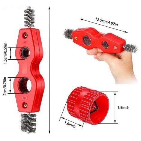 Ensemble de 4 outils d'ébavurage et de nettoyage pour tuyaux en cuivre et PVC et tubes flexibles en acier