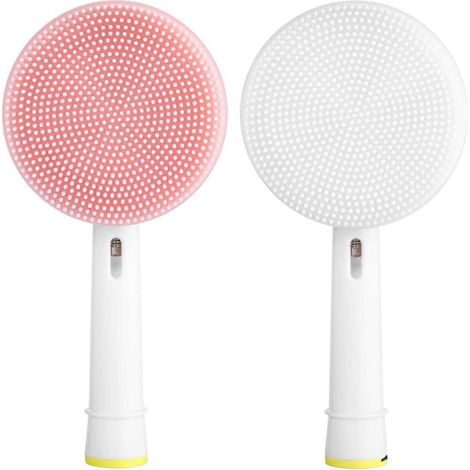Têtes de brosse nettoyantes visage de rechange compatibles avec la base de brosse à dents électrique Oral-B Braun - Lot de 2 (1/4)
