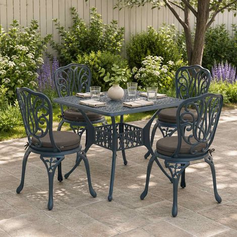 vidaXL Seat Cushions SOEST 4 pcs 100% Polyester Anthracite 脴 40 x 7 cm (1/5)