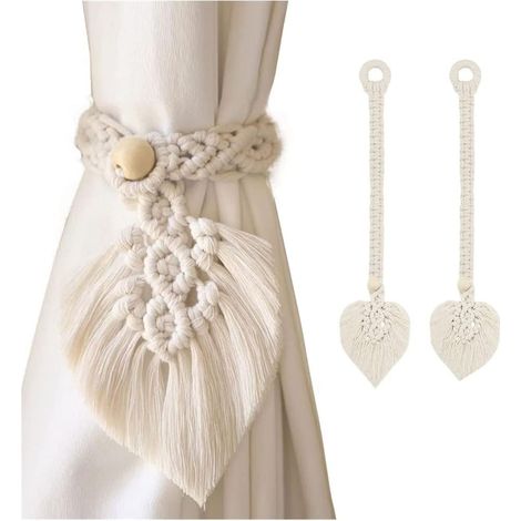 Vorhang Raffhalter Boho Vorhang Tiebacks Beige 4 Stück
