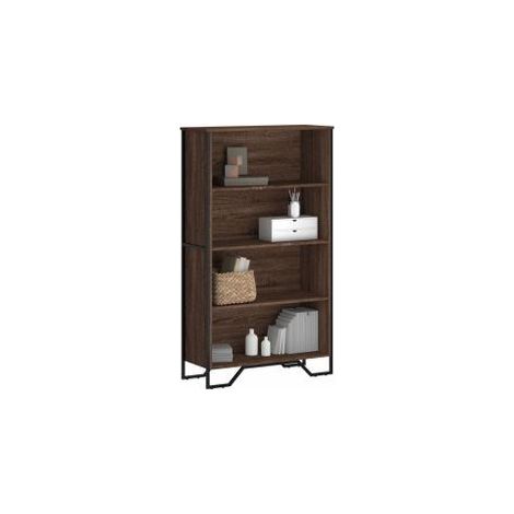 Bibliothèque chêne marron 80x31x137,5 bois d'ingénierie (1/5)