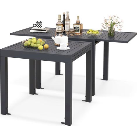 Patio Dining Table 80-160cm Adjustable Aluminum Dining Table 4-6 Person (1/5)