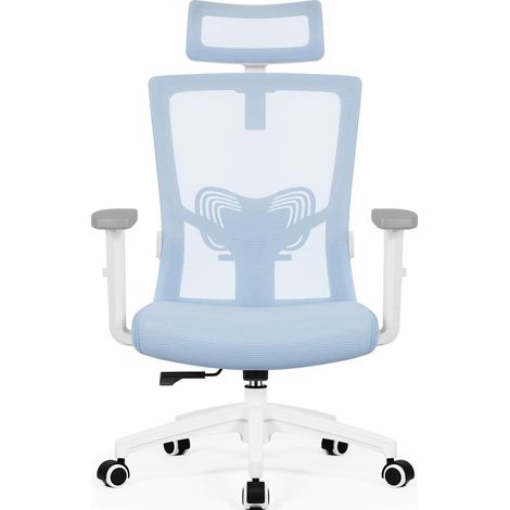 Ergonomischer Bürostuhl mit Kopfstütze Lendenwirbelstütze Armlehnen Wippfunktion (1/5)