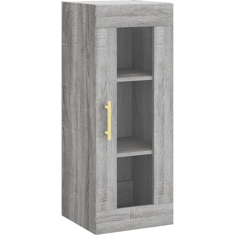 Armadio da parete design moderno contenitore 34,5 x 34 x 90 cm in legno multistrato grigio sonoma 020048684