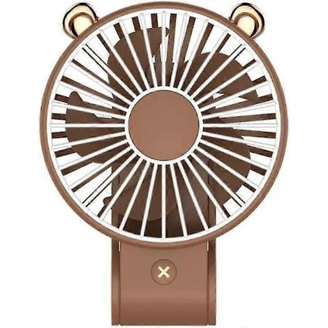 Mini ventilateur portable pliable USB réglable, facile à transporter, avec cordon rafraîchissant, idéal pour l'été, marron. (1/5)
