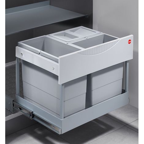 Poubelle encastrable tri sélectif 2 bacs 28L (12+8+8) Hailo Raumspar Tandem S Plus