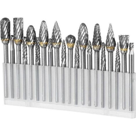 Set mit 20 superharten Hartmetallfräsern, Rotationswerkzeug, 1/8"-Griff, kompatibel mit Dremel-Holzbearbeitungszubehör (1/5)