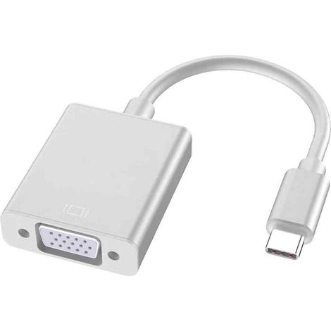 Adaptateur Usb Type C Vers Vga - Resolution 1080p 60 Hz - Compatible Windows Mac Linux - Aluminium - 1 Piece (1/5)