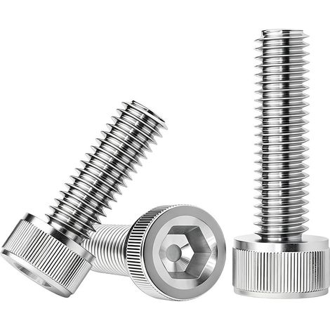 10 Pièces Vis à Tête Cylindrique à Six Pans Creux en Acier Inoxydable A2 V2A - M8 x 40mm Vis à Tête Cylindrique Avec Hexagone Filetage Complet Boulon, Argent (1/5)