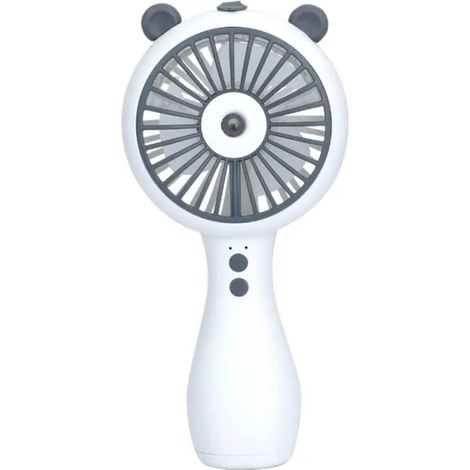 Ventilateur portable (blanc) avec brumisateur, mini ventilateur portable, brumisateur d'eau, rechargeable par USB, 3 vitesses de brumisation rafraîch (1/5)