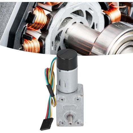 Moteur à engrenage métallique JGY‑370 avec encodeur, réducteur et autoblocage, 24V DC, 10 tours/min