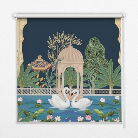 Innenrollo Fensterrollo - Rollo ohne Bohren - Sichtschutzrollo - Lichtdurchlässiges Rollo - Rechteckiges - Rollo - (70 cm x 140 cm) - Garten