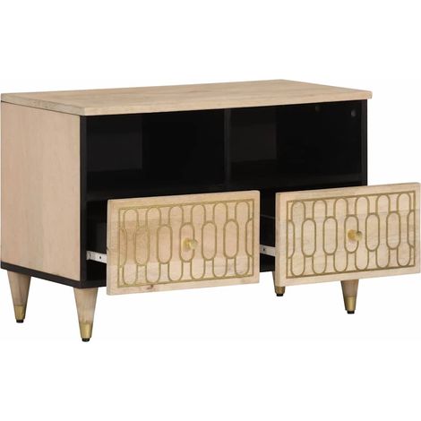 Mobile TV Armadietto TV Mobile Porta TV 70x33x46 cm in Legno Massello di Mango (1/3)