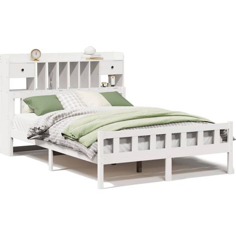 Maison Exclusive - Letto Libreria senza Materasso Bianco 160x200 cm Legno di Pino
