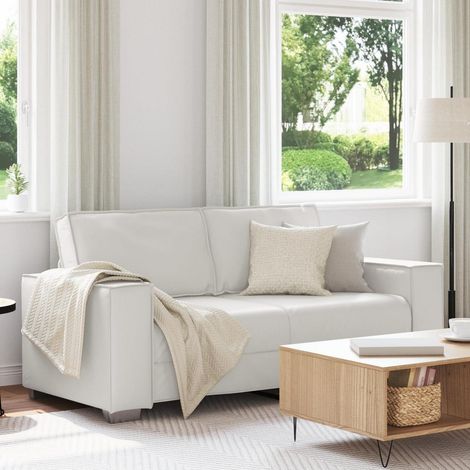 2-Sitzer Sofa Weiß 140 cm Kunstleder, Mini-Sofa für Wohnzimmer (1/5)