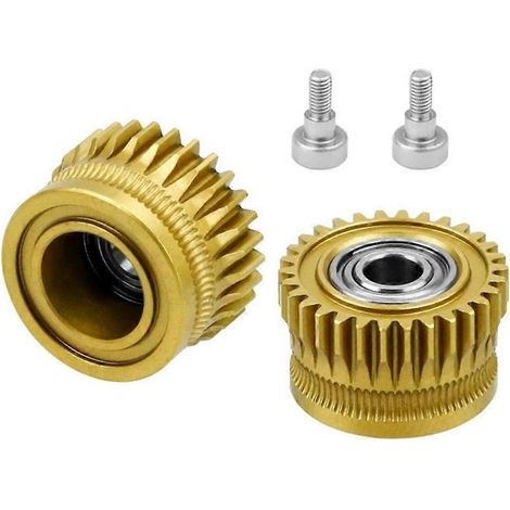 Kit d'extrusion double engrenage entièrement métallique pour la mise à niveau des engrenages en alliage d'acier trempé pour K1C/Ender3 V3 Gold (1/5)