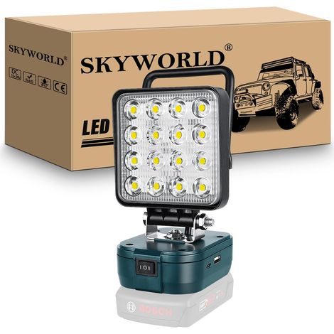 Rechargeable LED Projector for 18V, 48W 4800LM Portable Work Light, Wireless Led Work Light for Work Site Garage Camping Fishing Emergency Without Battery (1/5)