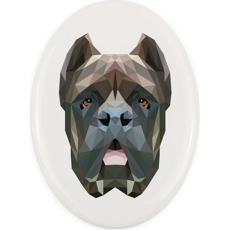 Cane Corso Italiano - una piastrella geometrica con foto e iscrizione di Art-Dog (1/4)