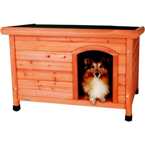 TRIXIE Naturale Hundehütte mit Flachdach