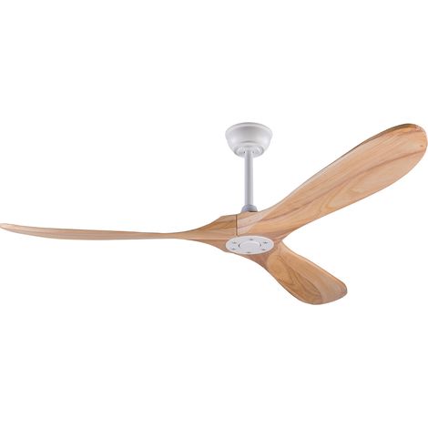 Ventilador de techo de 60 pulgadas sin luz en madera natural, motor DC silencioso (1/5)