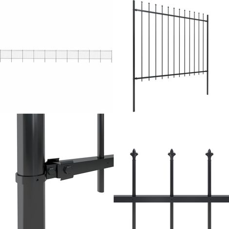 Gartenzaun mit Speerspitzen Stahl 17 x 1,5 m Schwarz - Gartenzaun - Stahlezaunt - Metallzaun - Zierzaun - Sicherheitszaun - Home & Living (1/5)