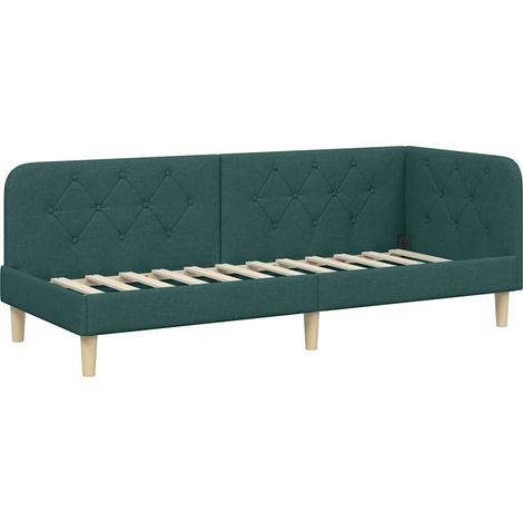 Maison Exclusive - Cornice del letto ad angolo Verde Scuro 80 x 200 cm Tessuto