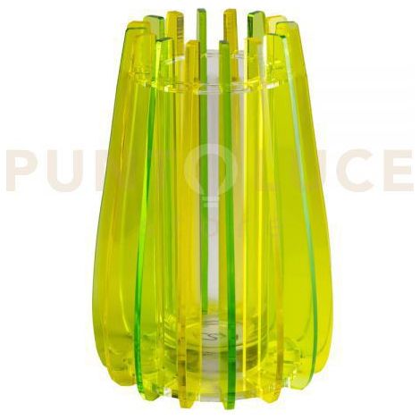 VASO GRANDE IRIDE IN VETRO TRASPARENTE E CRISTALLO ACRILICO COLORE VERDE