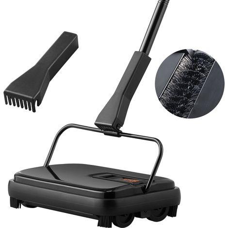 Balai Mécanique Trajectoire de Balayage 200 mm Balayeuse Manuelle pour Planchers et Tapis avec Brosses Rotatives Facile à Vide Silencieux Nettoyeur de Sols Durs et Stratifiés sans Électricité (1/5)