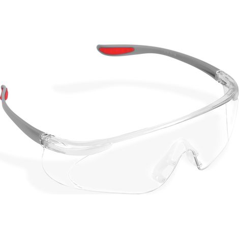 Ortviai Lunettes de Sécurité Industrielles S300A Transparentes Anti-rayures Rouge – Protection Oculaire Haute Résistance