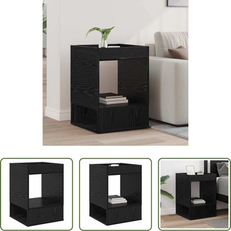 Beistelltisch Schwarz - Beistelltisch Schwarz Eichen-Optik 40 x 40 x 56 cm (1/5)
