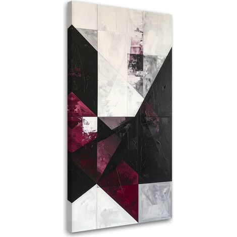 Quadro su tela, Astrattismo nei toni del bordeaux, 40x80 (1/5)