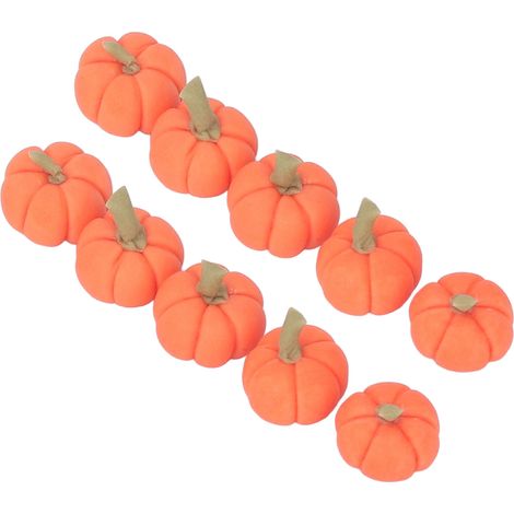 Lot de 10 mini-citrouilles artificielles en argile, réalistes, pour maison de poupée (échelle 1:12), décoration idéale pour Halloween. (1/5)