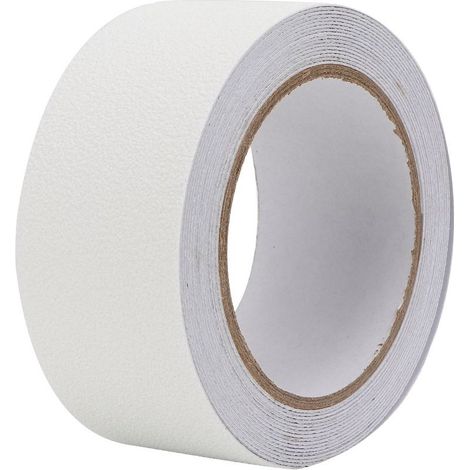Tape adhesive non-slip in rubber PEVA/PU for floor, stairs, operation, strip of safety abrasives and slip, 5 m (white) (1/5)