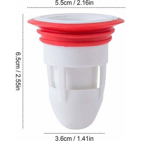 Bouchon de vidange de Douche - Filtre de vidange de Sol Anti-Odeur Égouts Core Anti-Retour Douche Salle de Bain Cuisine Sol Drain crépine pour éviter Le colmatage (1/2)
