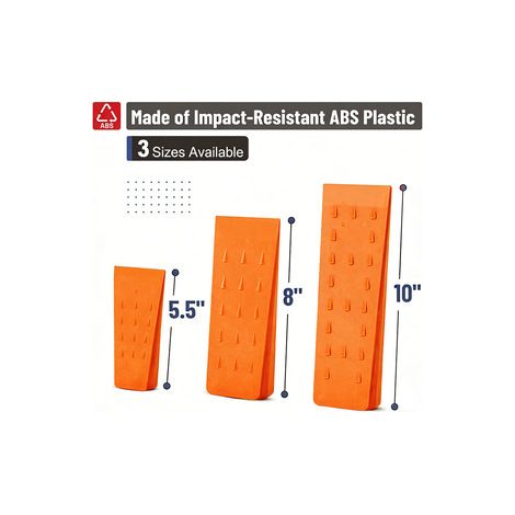 Lot de 3 cales de fendage pour tronçonneuse – Tailles 5,5/8/10 pouces – Accessoire d’abattage pour bûcheronnage et élagage forestier (1/5)