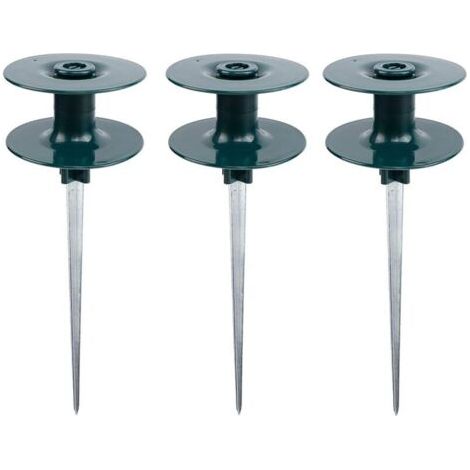 Un ensemble de 3 guides-tuyaux d'arrosage, fabriqués en alliage de zinc robuste et résistant à la rouille, avec des supports métalliques vert foncé pour l'arrosage, le guidage du tuyau et le guidage d (1/4)