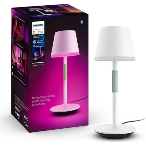 Philips White and Color Ambiance, lampe a poser portable Hue Belle, compatible Bluetooth, blanche (1/5)