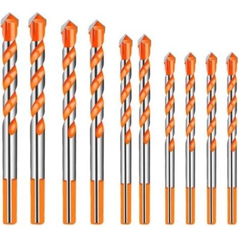 10 Pièces Carbure De Tungstène Maçonnerie Foret Ensemble Pour Céramique Porcelaine Métal Acier (6/8 /10 /12mm) (1/5)