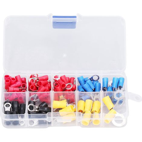 102 pièces cosses à anneau isolées, kit connecteurs à sertir pour câbles, accessoires d'équipement (1/5)
