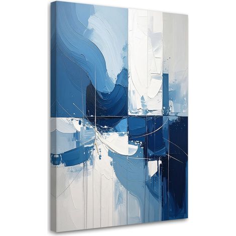 Tableaux, Abstraction bleue à la texture délicate et à la lumière vive,20x30 (1/4)