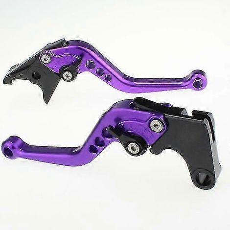 Leviers de frein et d'embrayage 3D pour moto CBR900RR (1993-1999) - Accessoires inclus (levier de frein court violet). (1/5)