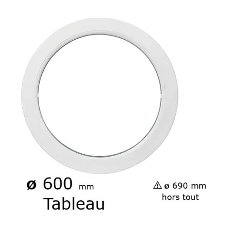 Fenêtre ronde fixe PVC vitrage clair diam. 60 cm tableau pour pose en neuf (1/3)