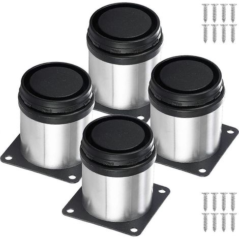 Pieds de meubles ronds réglables, en acier inoxydable, 50 x 60 mm, adaptés aux canapés, tables et armoires. (1/5)