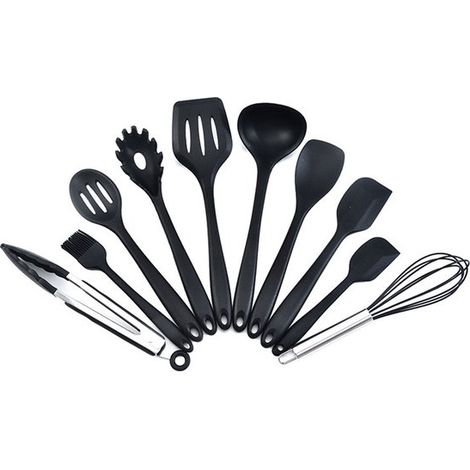 Juego de 10 utensilios de cocina de silicona – Utensilios de cocina resistentes al calor – Aptos para lavavajillas (1/5)