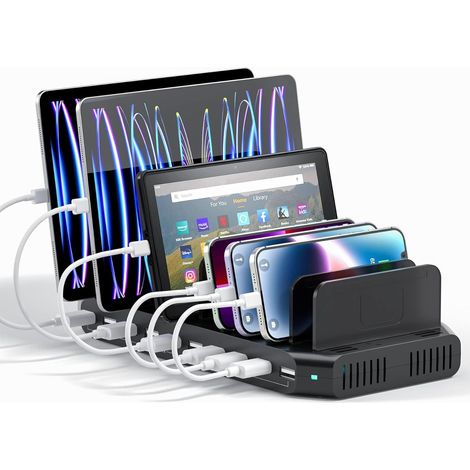 60W 10 Ports Station de Charge USB pour Téléphone (1/5)