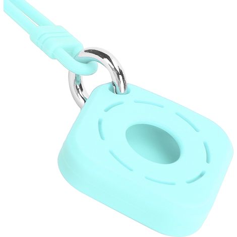 Étui de protection en silicone carré creux avec dragonne pour iOS Locator, vert menthe (1/5)