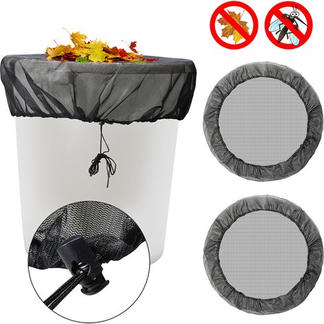 Wolketon Regentonnennetz 95 cm im 2er Set – Abdecknetz mit Kordelzug, verstellbar, Schutz vor Laub und Mücken