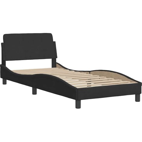 Estructura de cama con cabecero Dover terciopelo negro 90x190 cm vidaXL