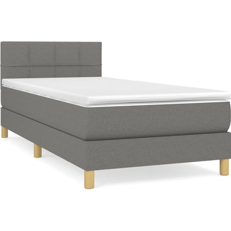 Maison Exclusive - Boxspringbett mit Matratze Dunkelgrau 100x200 (1/5)