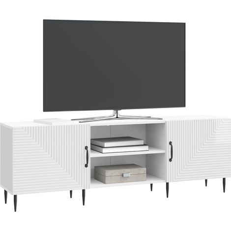 Maison Exclusive - Meuble TV Blanc brillant 150 x 31 x 50 cm Bois d'ingénierie
